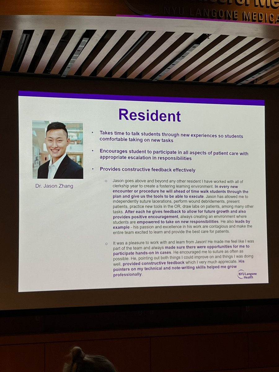 Congrats to our PGY3 Jason Zhang, who was named this month’s education superstar by the med students! Great feedback!