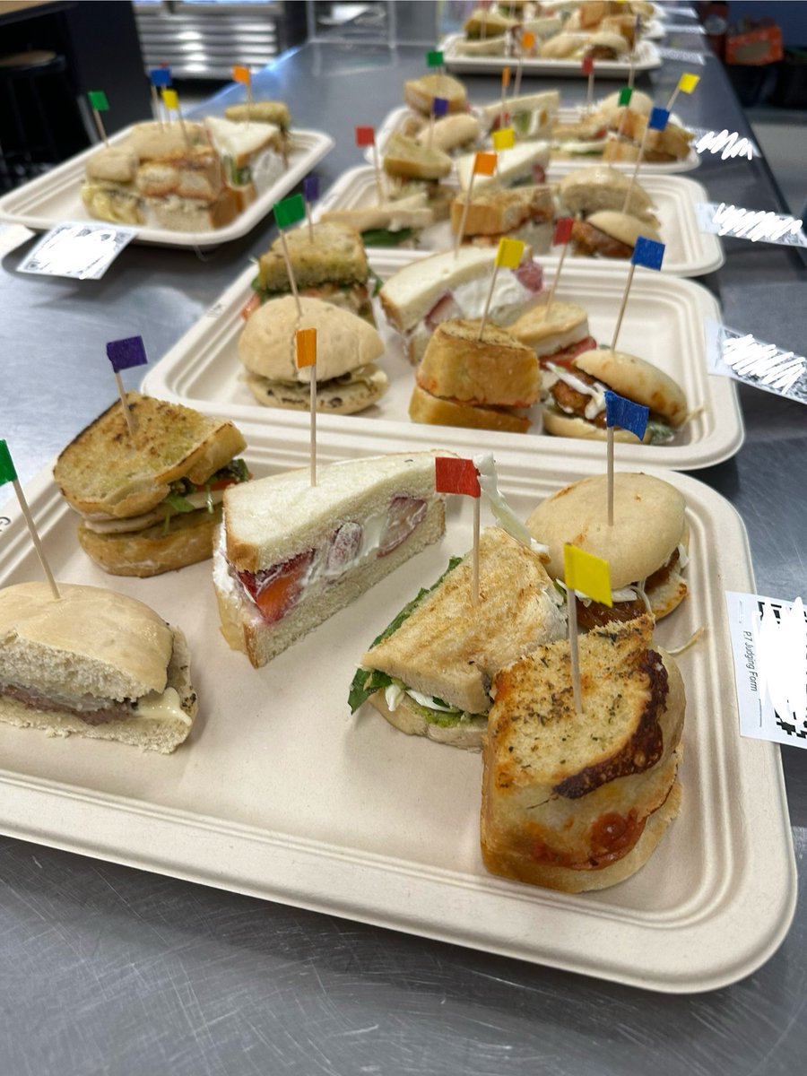 Another successful Sandwich Wars competition for culinary 2 students today!! They used their yeast breads knowledge and worked so hard to make + bake all of their breads and fillings! I’m one proud teacher 🥯🍞🥖🥐 #Empower95