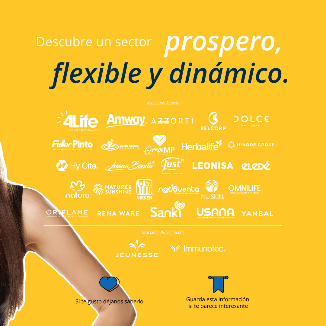 ACOVEDI's tweet photo. #4life #amway #Azzorti #Belcorp #Dolce #Fullerpinto #Ganoexcel #GrupoMP #HyCite #Herbalife #Hinode #JuanaBonita #Justswiss #Leonisa #LineaDirecta #Natura #NaturesSunshine #Nikken #Novaventa #NuSkin #Omnilife #Oriflame #Renaware #Sanki #Usana #Yanbal #Jeunesse #Immunotec https://t.co/yp4ZwdoOGo