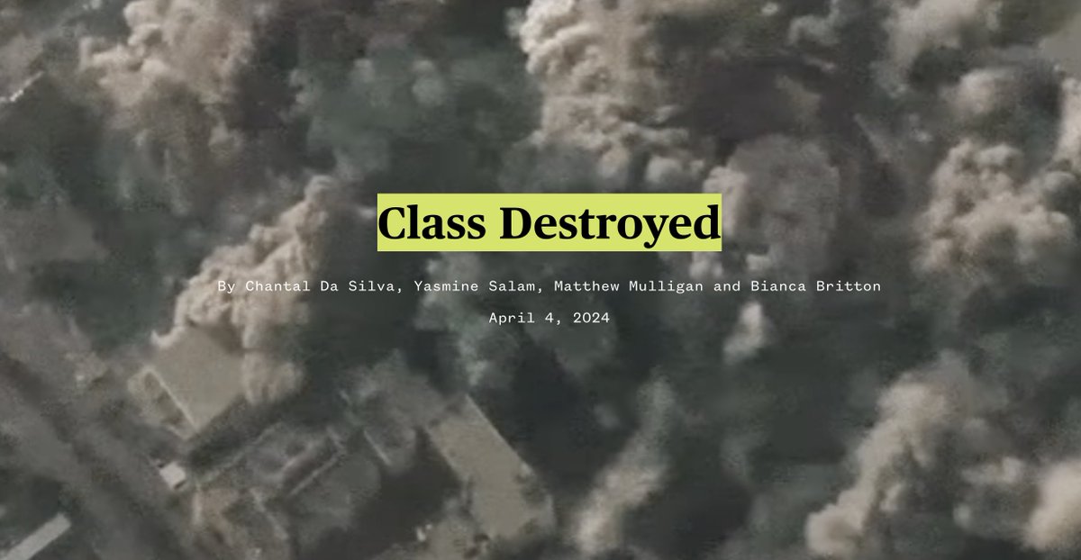 This is a project our team has been working on for some time, offering a glimpse into the rise of Gaza's revered universities over the span of decades - and how, within weeks, they were destroyed by Israel's military w/ @ywsalam, @matthewgmull, @biancabritton, @seenigel,…