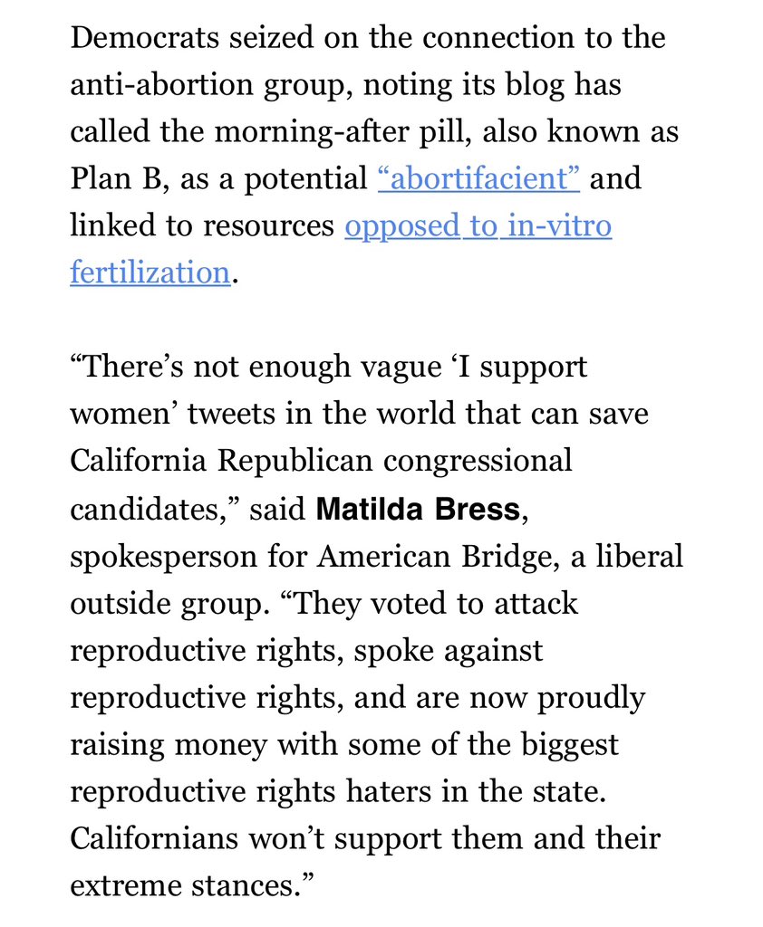 Big yikes! CA GOP candidates Valadao, Duarte, Kiley, Garcia, Calvert, Steel, Kim, Baugh, & Gunderson fundraised with the founders of an anti-abortion org that opposes all IVF, abortion, and even hormonal birth control. 

#CA3 #CA13 #CA22 #CA25 #CA27 #CA40 #CA41 #CA47 #CA49