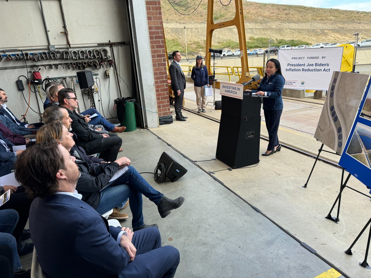 usbr's tweet photo. Reclamation Commissioner Camille Calimlim Touton joined state and local officials in California today to announce $19 million for innovative solar energy projects to further build resilience to climate change and expand clean domestic energy production https://t.co/YlHxRRGUpM https://t.co/2WKyIvw55I