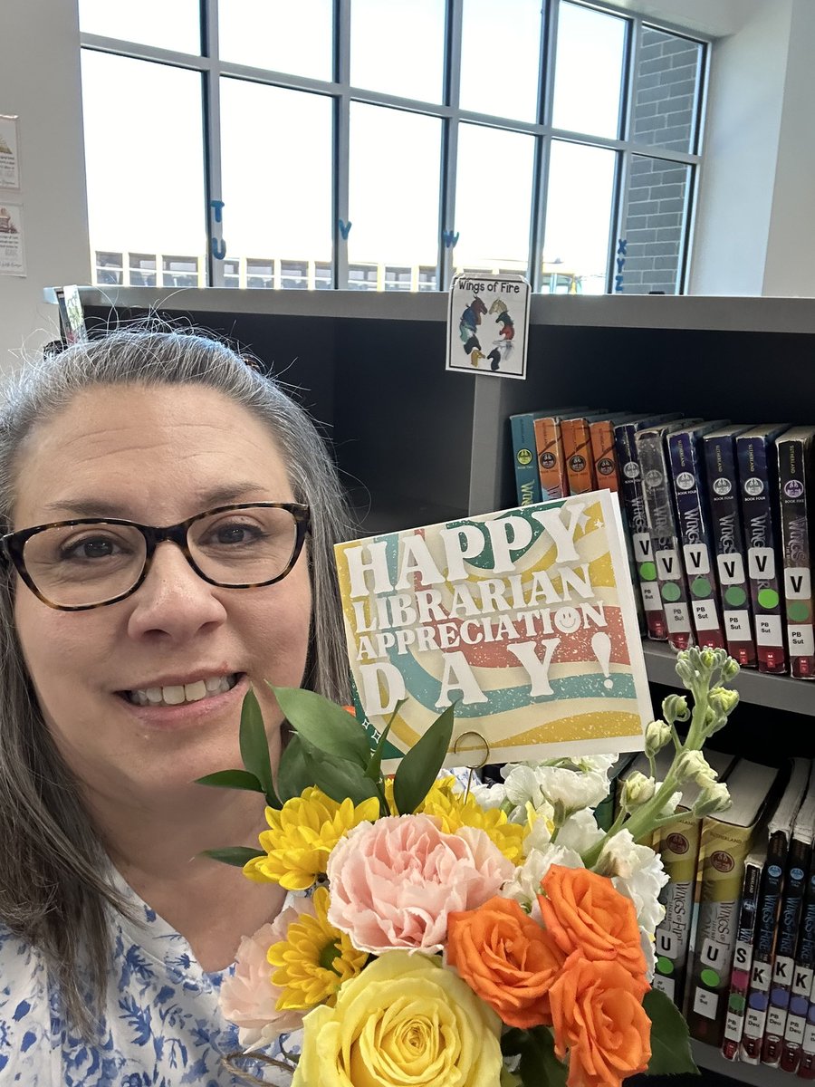 Happy Librarian Day to China Spring Elementary's amazing book genius! Thanks for all you do Mrs. Kerr. #ourWHY