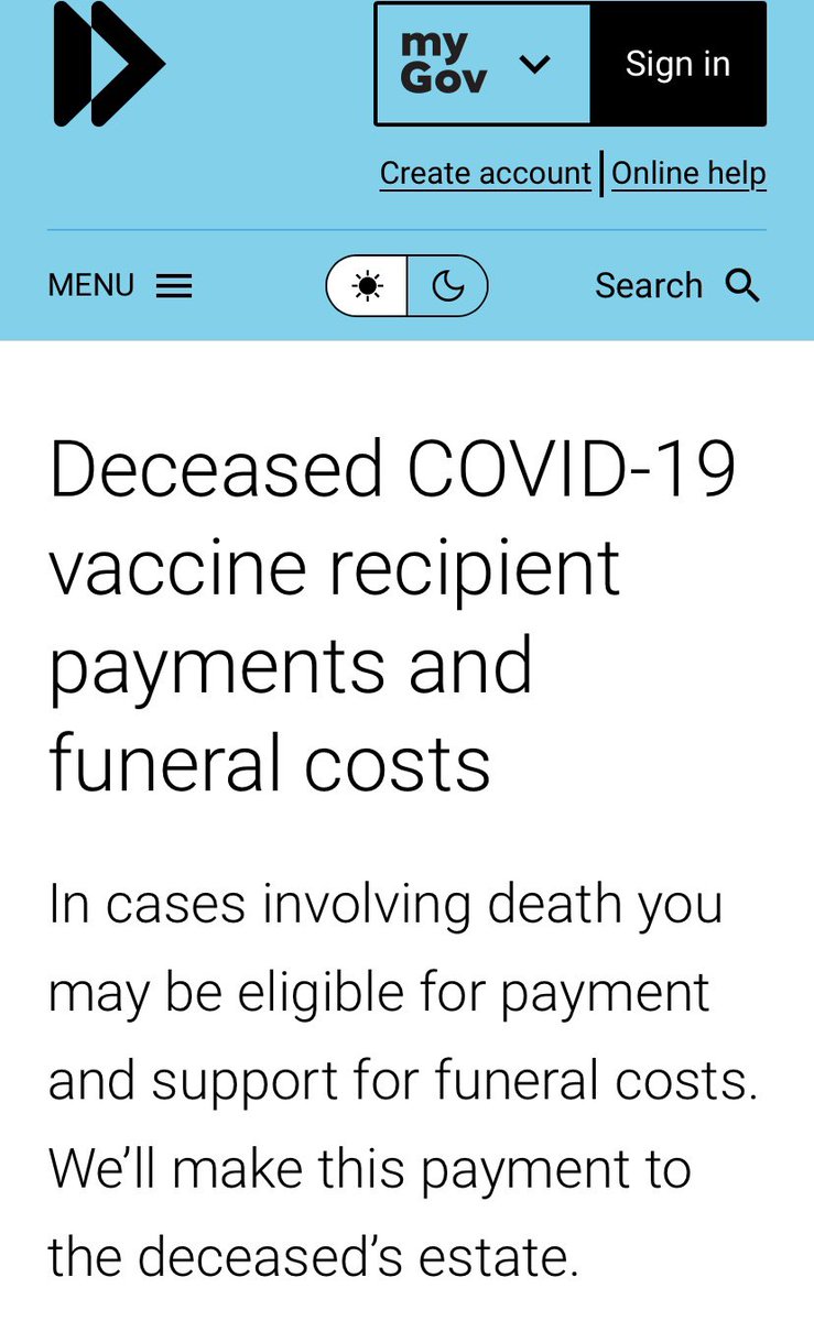 Don’t worry 😉 
In Australia they will help pay for your funeral costs if the Covid vaccine kills you. 
Doesn’t that give you a warm, cosy feeling already .. ?
The Government loves you this much ♥️ 🌷 

servicesaustralia.gov.au/deceased-covid…