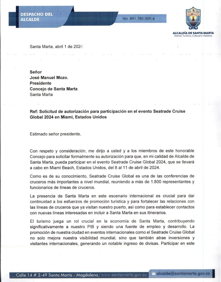ElMonoMartinez_'s tweet photo. Alcalde de Santa Marta alega que viaja a Miami a una conferencia sobre cruceros.

Considero que Santa Marta tiene que solucionar el tema del alcantarillado y agua potable y después pensar en traer cruceros, primero debemos arreglarle los baños a la casa antes de traer visita. https://t.co/oWBa51G4qP