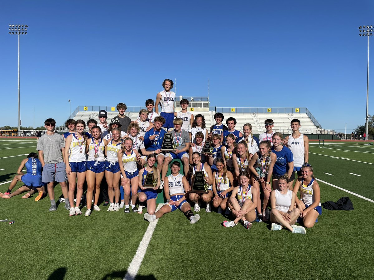 Congratulations to our Brock Track program. They won the District  Championship at all levels in both girls and boys track!!!
7th Girls/Boys- District Champs
8th Girls/Boys- District Champs
JV Girls/Boys- District Champs
Varsity Girls/Boys- District Champs