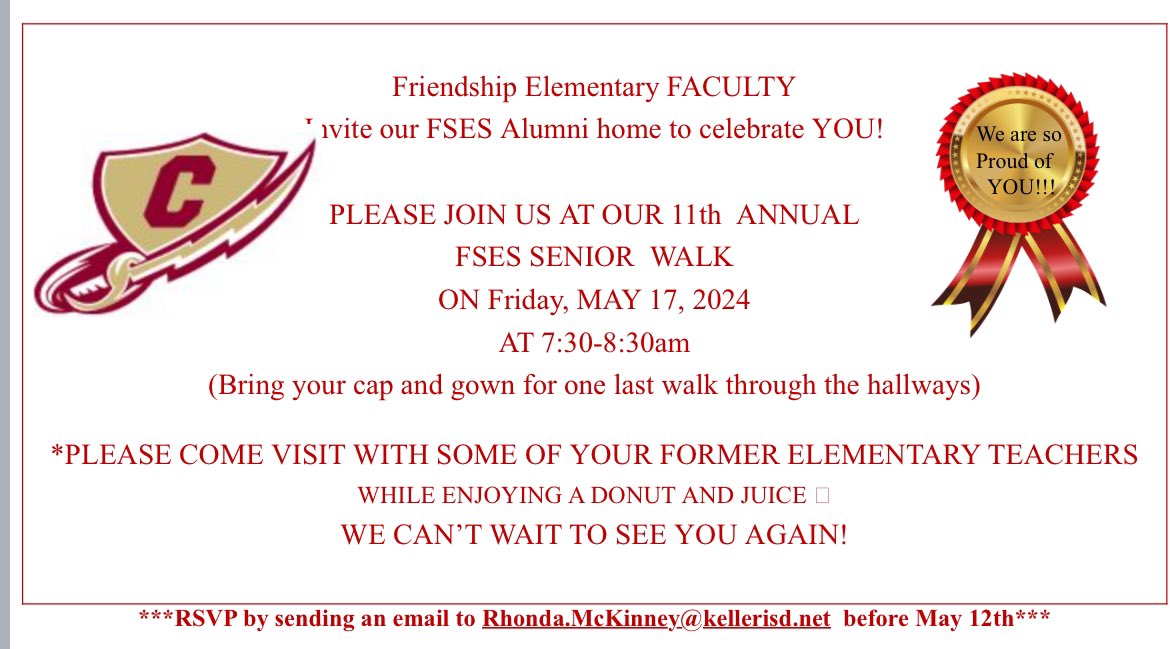 We look forward to celebrating all of our graduating seniors! We always look forward to this annual event. 🎓♥️ 
*** Please share this post so it reaches as many former students as possible.