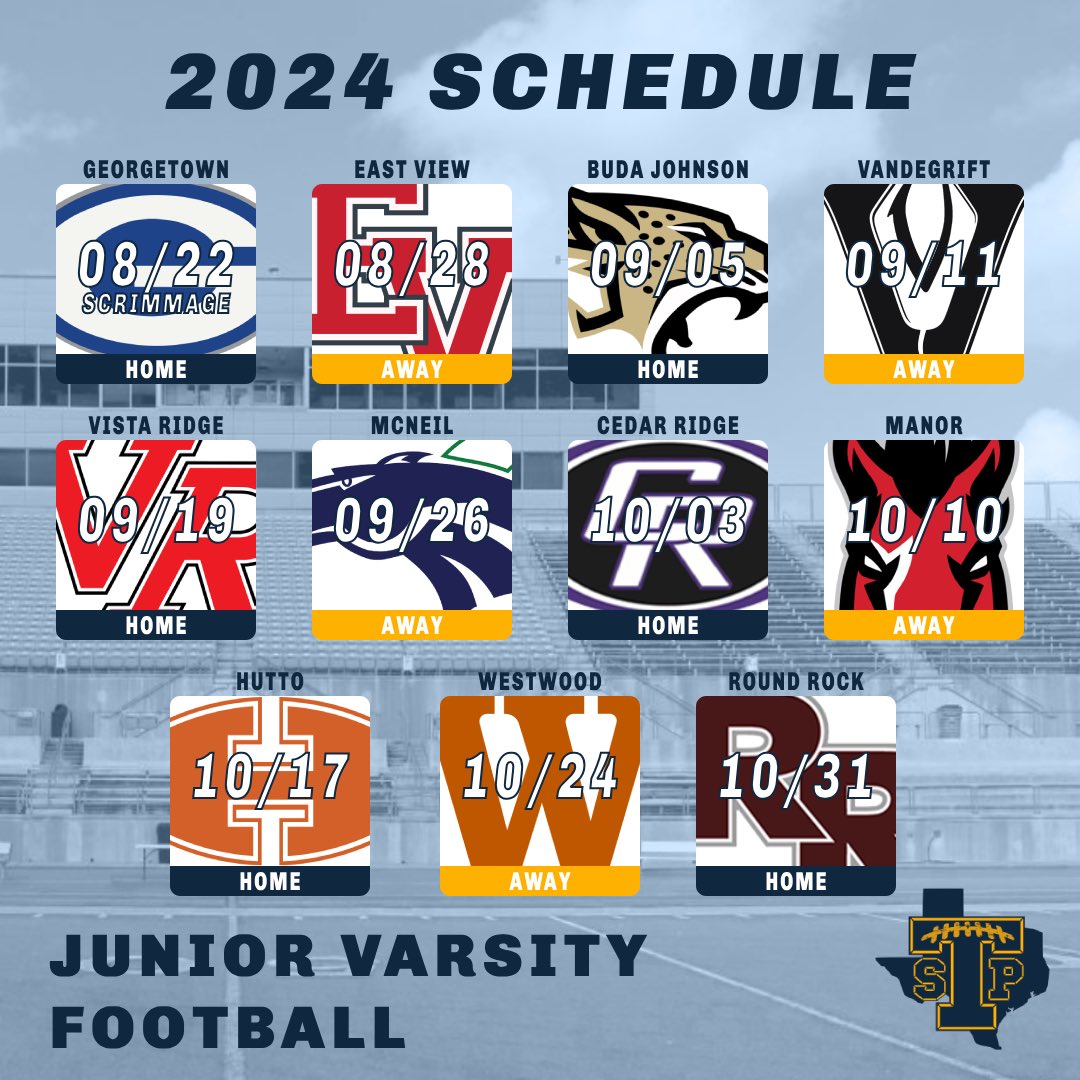 Stony Point Football | 2024 Junior Varsity Schedule | 🔗 stpfootball.org/2024-junior-va… #TIGERNATION #POINTFootball