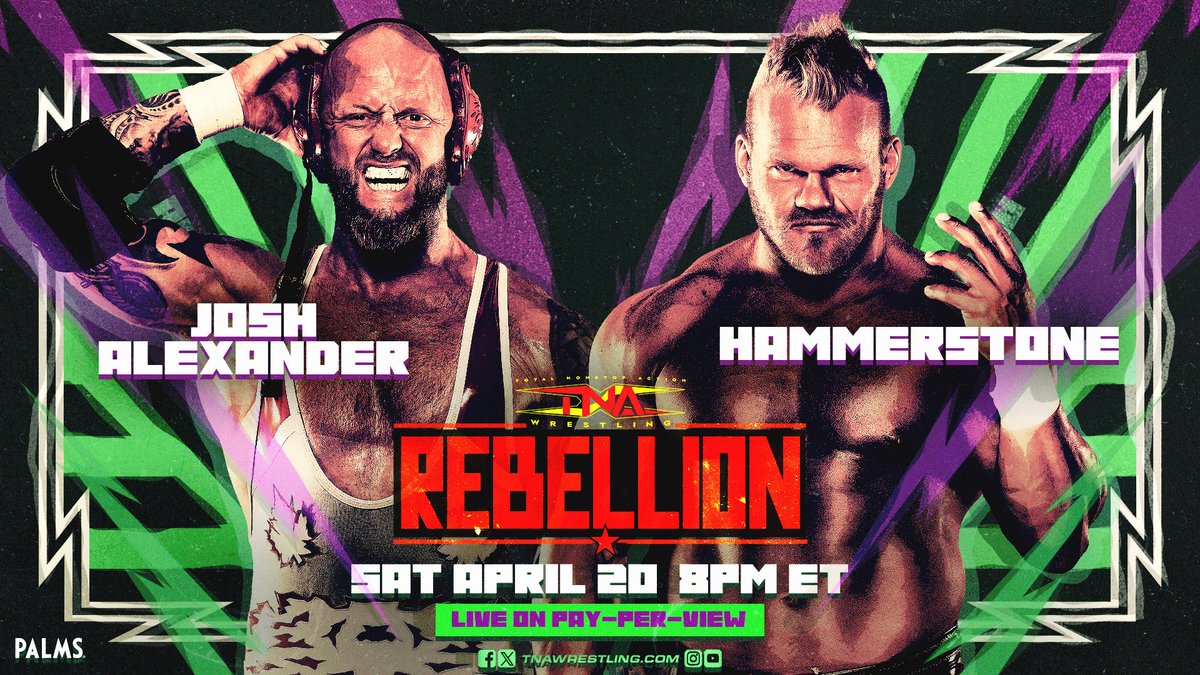 BREAKING: @Walking_Weapon will face off with @alexhammerstone on April 20 at #Rebellion LIVE on PPV and the TNA+ World Champion tier from the Palms in Las Vegas! Get tickets and be there LIVE: ticketmaster.com/tna-wrestling-… Get TNA+: watch.tnawrestling.com