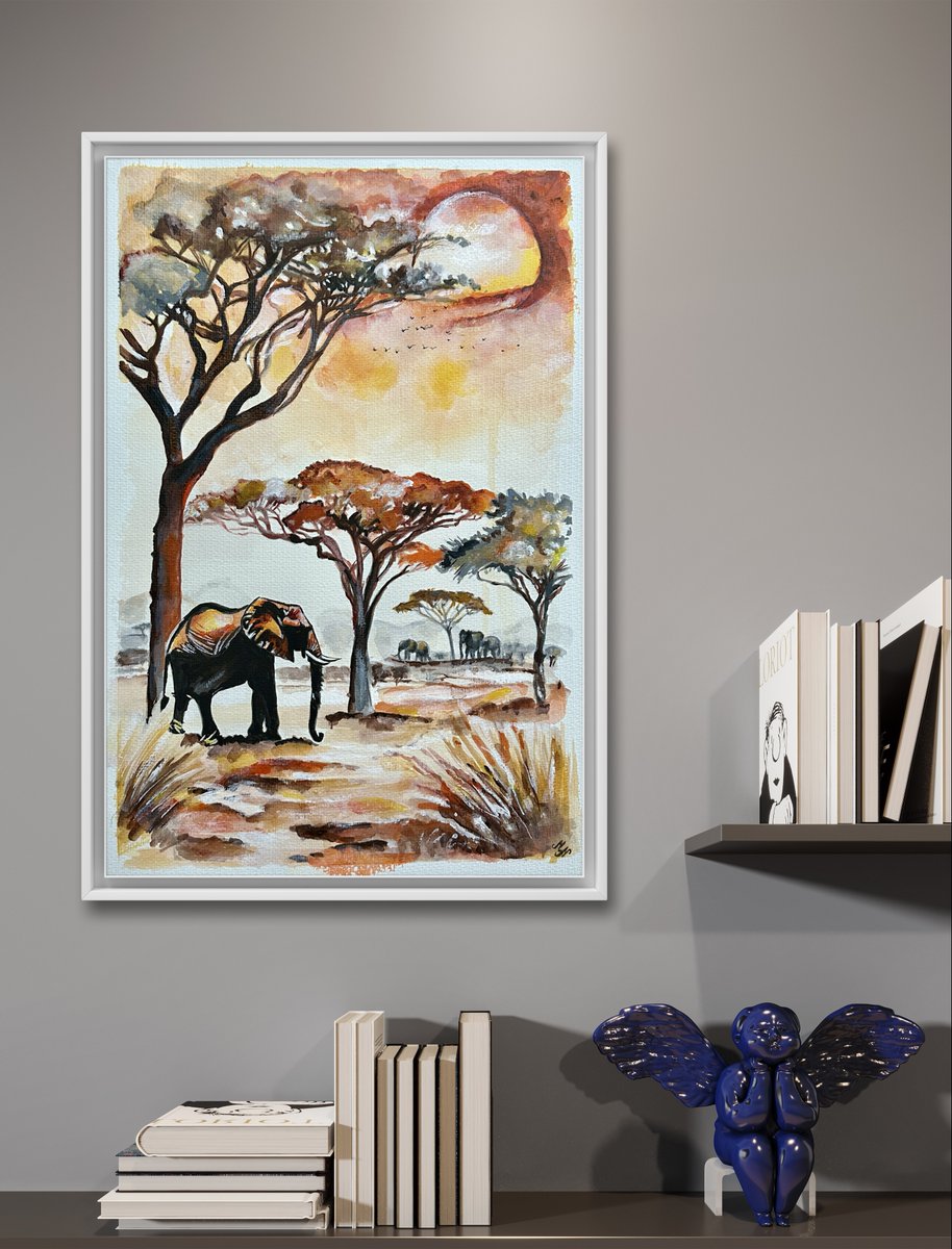 Experience the magic of Safari Evening, a vibrant canvas artwork capturing the untamed beauty of the African savannah. 🌅✨ #SafariEvening #AfricanSafari #CanvasArt #WildlifeArt #AfricanWilderness #ArtisticBeauty 
artcursor.com/products/safar…