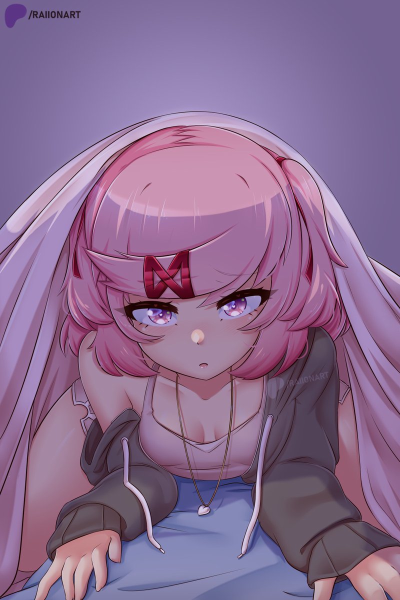 RaionArt's tweet photo. Natsuki felt lonely tonight... Will you share your warmth with her?

I used one of @/SyHan__ great works as reference! https://t.co/oh645UqRdR