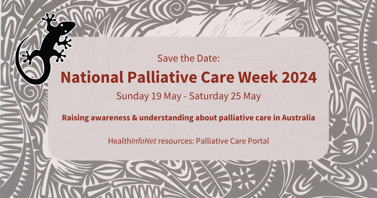 Save the date for #NationalPalliativeCareWeek 2024, an annual event which aims to raise awareness & understanding about #palliativecare in the Australian community. Find out more: 🔗 bit.ly/3J1vLor