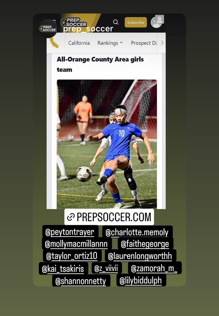 Thank you Prep Soccer for the mention and write up! Honored to be named with this group. Thank you to my coaches and teammates for all the support! @PrepSoccer @PrepSoccerCA @PATEADORES_ @CapoValleyHS @ocvarsity @ImCollegeSoccer @ImYouthSoccer @MaxPreps