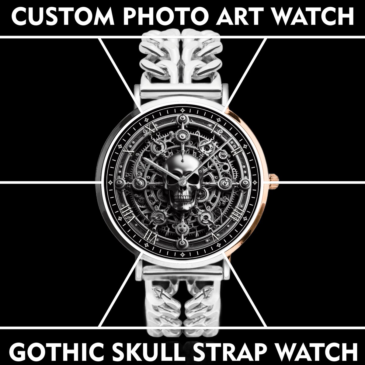 4TeesArt's tweet photo. 💀 Embrace edgy elegance with our Photo Art #Skull Hollow Out Strap Watch! 💀⌚️ A fusion of style and attitude, it's the ultimate accessory for rebels with a flair for fashion. 💥✨Get yours now! #manwatch #manwatches #menswatches #watch #watches #SkullWatch 📸🔥 https://t.co/KHc7FihLaB