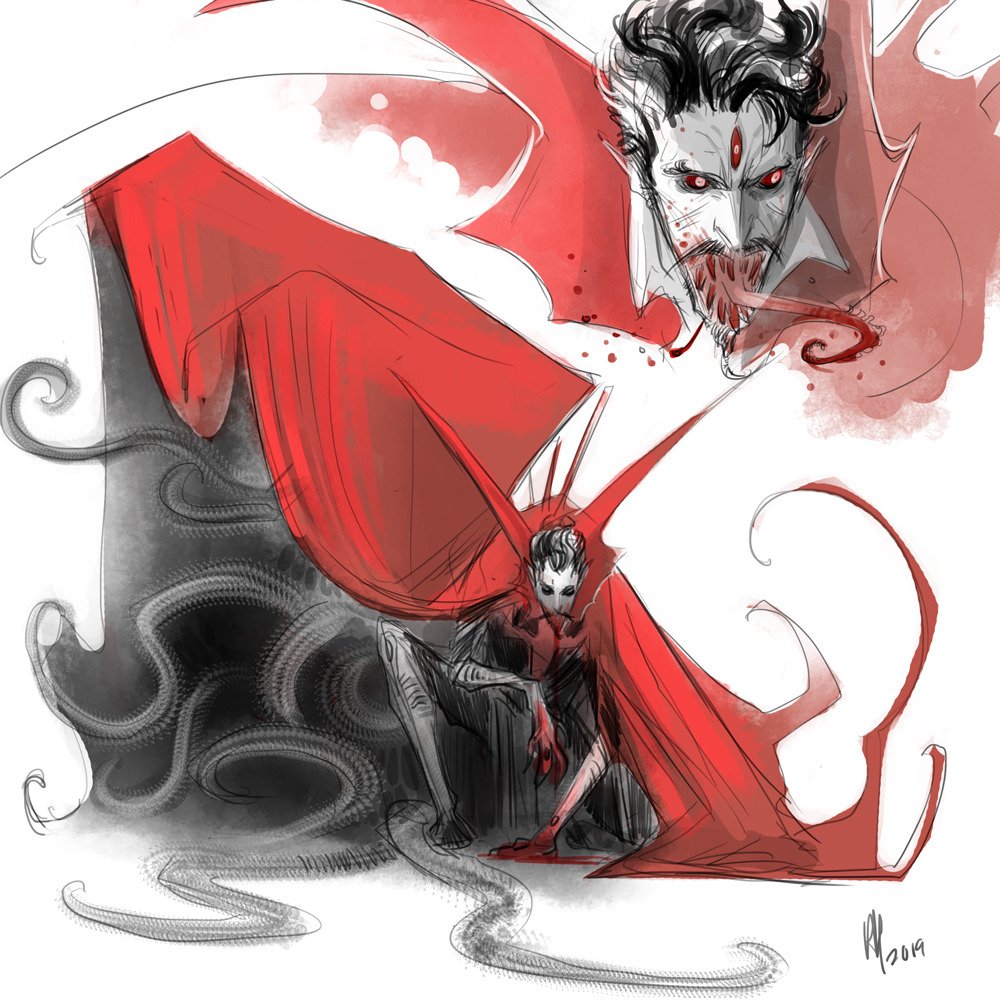 Seeing glimpses of vamp!strange in the marvel comics atm reminded me that I had sketched Dr. Strange a few years ago all sorta vamp-like. He does make for a fantastic vampire. X
