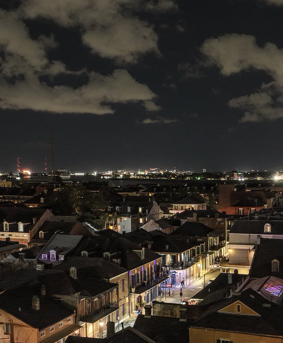 White clouds in the night, St Ann at Bourbon, New Orleans