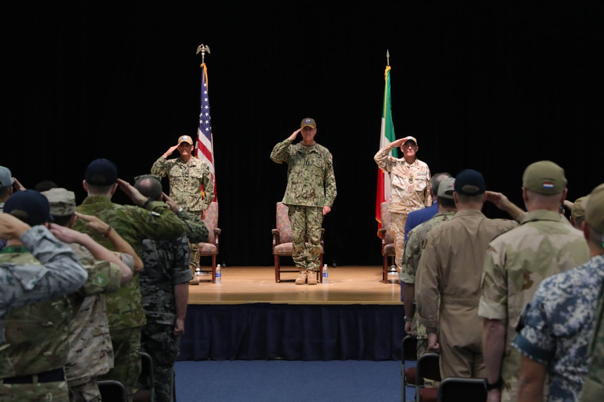 The U.S. Navy turned over command of Combined Task Force (CTF) 153 to the Italian Navy during a change of command ceremony at the Combined Maritime Forces (CMF) headquarters here, April 3. dvidshub.net/news/467631/it…