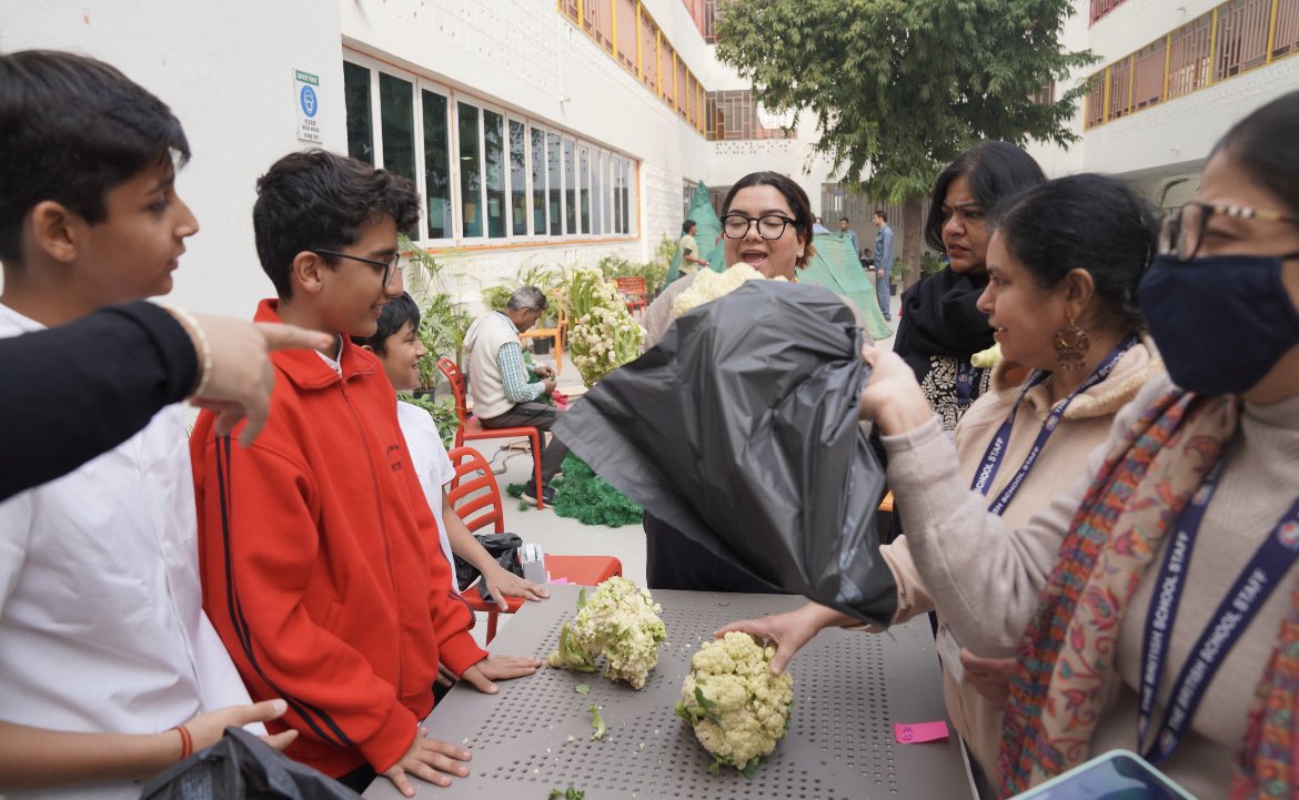 As part of their Community Service project, the students of Yr 7 at TBS Delhi have been busy planting vegetables in school. The students have been involved in tending, harvesting, packing and selling the vegetables. The students are thoroughly enjoying this experience