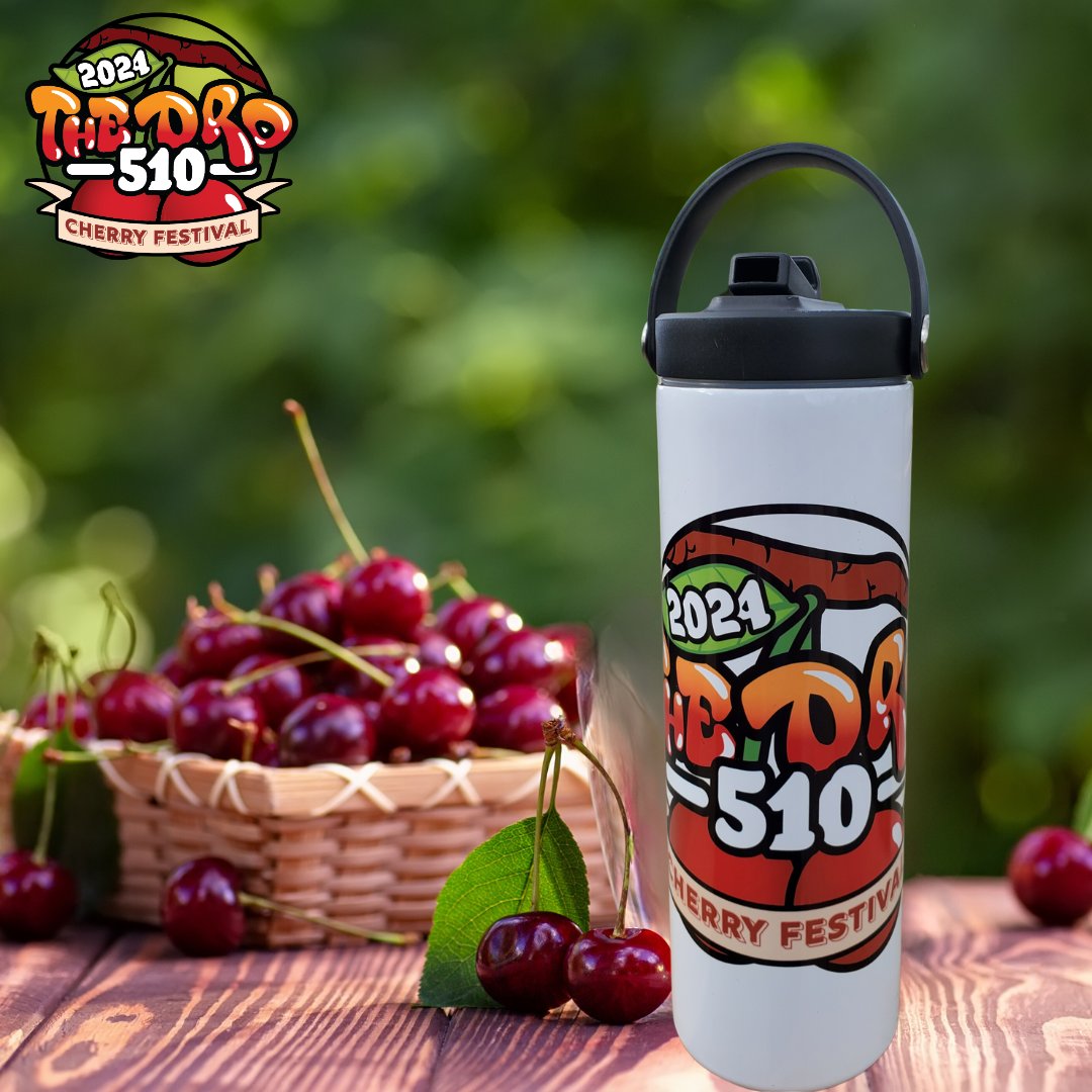 Upgrade your hydration game with a limited edition Cherry Festival water bottle and rep The Dro 510 in style. Pre-order now at Thedro510.com #waterbottle #cherryfestival #sanleandro