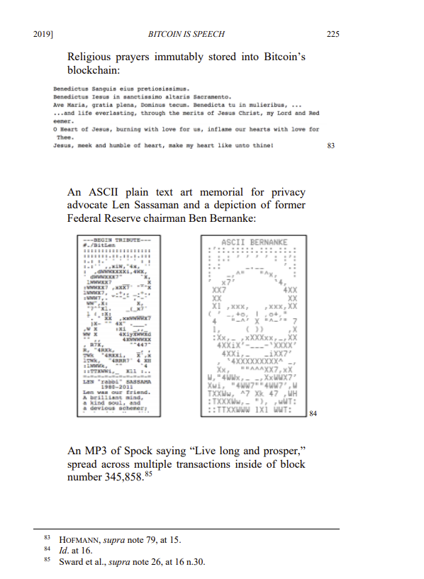 RichardHeartWin's tweet photo. #Ethereum, the court cares. Please list every example of speech and expression you can think of on chain. PulseChain as well, any things that didn't come over from Ethereum with the fork and might have been added later. Here's from examples from Bitcoin and a paper on em https://t.co/GpfVNOaXG4