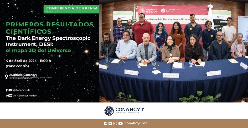 ElenaBuylla's tweet photo. Presentamos con gran entusiasmo los primeros resultados científicos del Instrumento Espectroscópico de Energía Oscura, #DESI por sus siglas en inglés, un proyecto apoyado por @Conahcyt_Mex que presentó sus primeras imágenes en octubre de 2019. ➡️ Hilo 1/7 https://t.co/y2MXKiNcuM