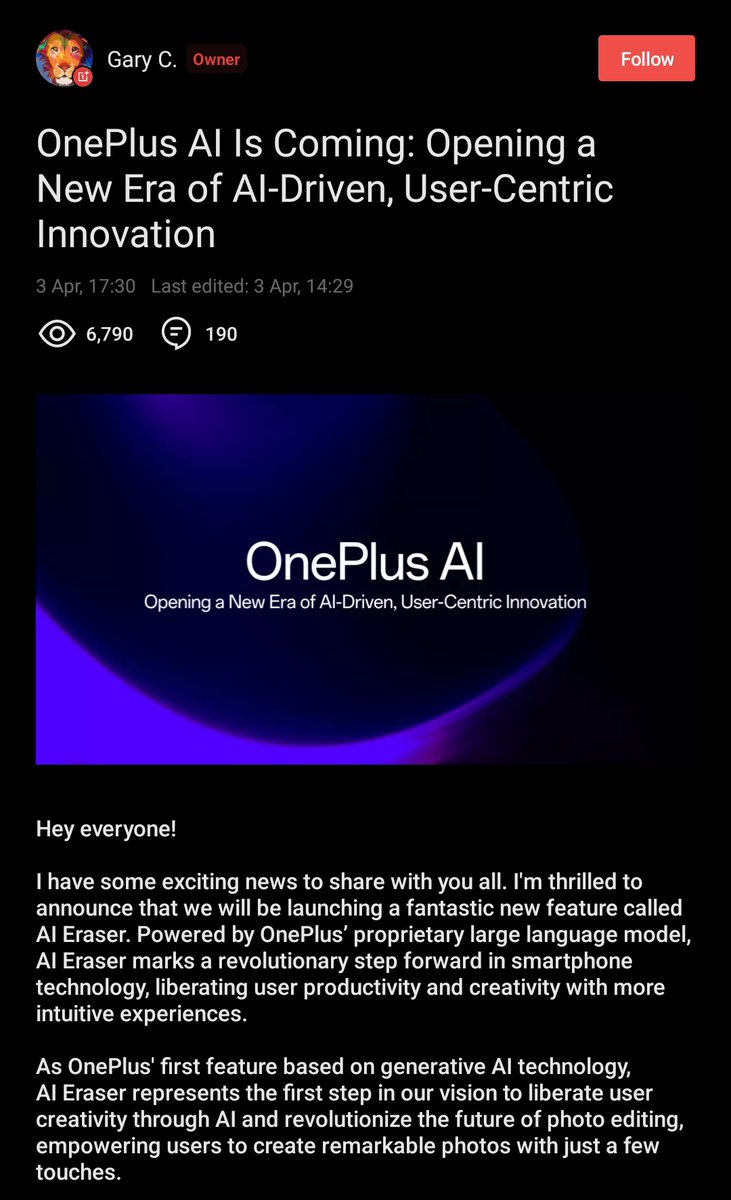 balaji_ravada's tweet image. #OnePlusAI begins !! 
I&apos;m Excited and worried at the same time 

Is it gonna be @OnePlus way or @oppo way :) 
 
Rooting for #OnePlus !!