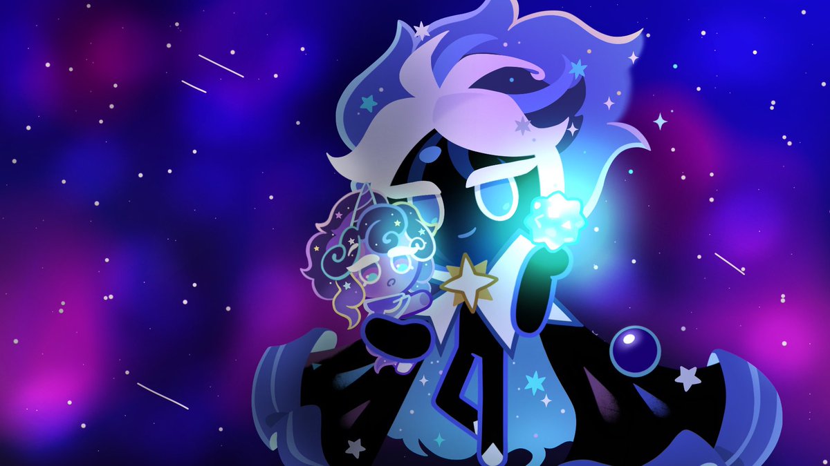 Stardust showing Cosmic Uni a star jelly for the first time! 🦄💫 #cookierunfuture #cookierun #stardustcookie #starrynight