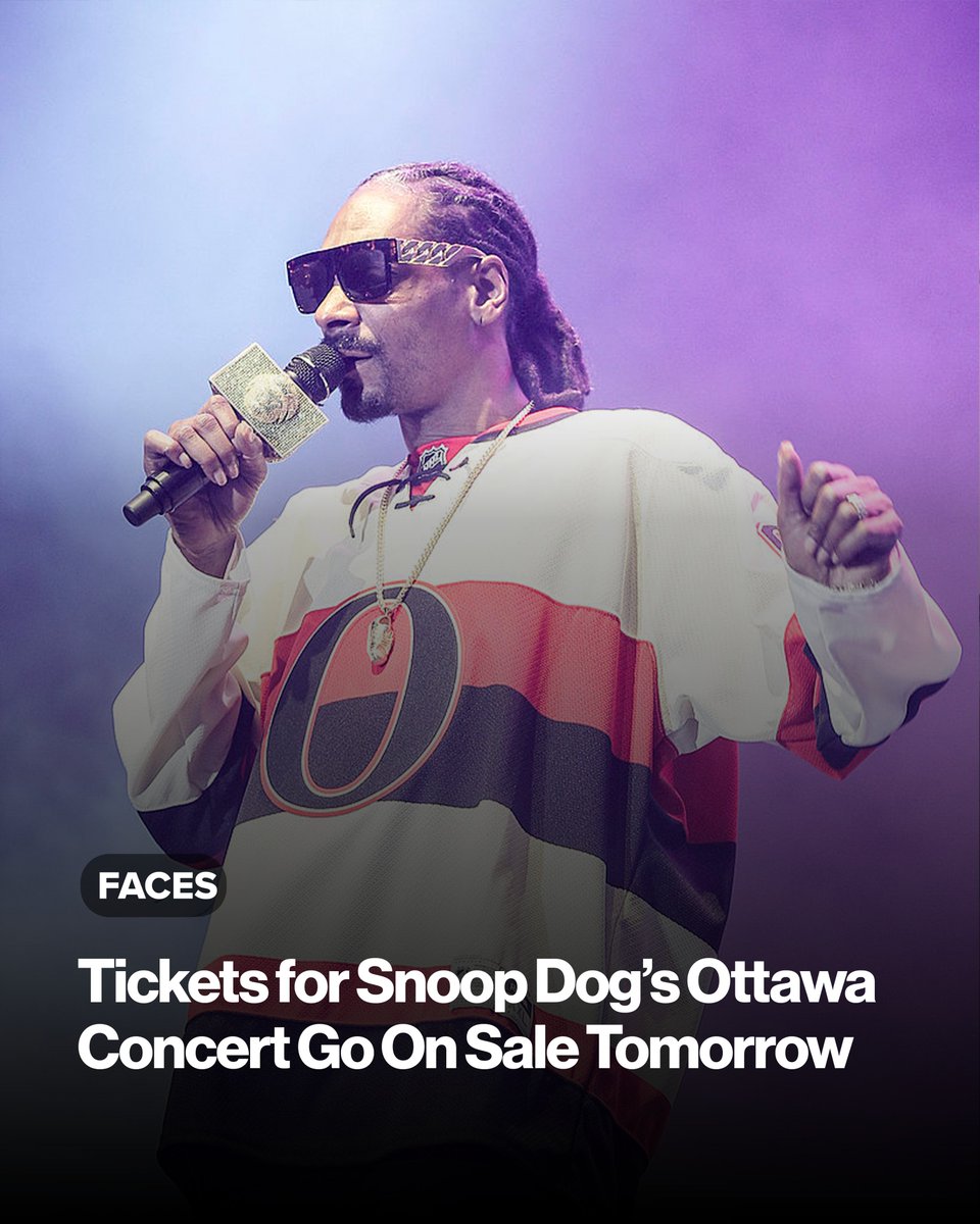 Snoop Dog is spending the month of June in Canada, on his 11-stop ‘Cali to Canada Tour’. His Ottawa show date is June 11th at the CTC, and tickets go on sale tomorrow morning at 10 am on Ticketmaster.