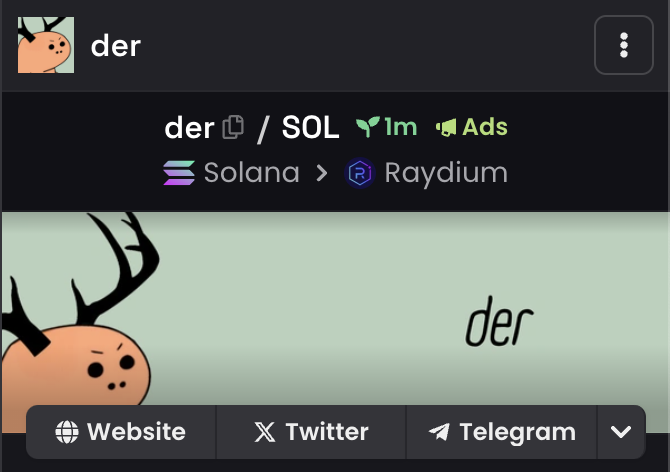 deronsol's tweet photo. Dexscreener updated $der https://t.co/F6QcyxDNDJ