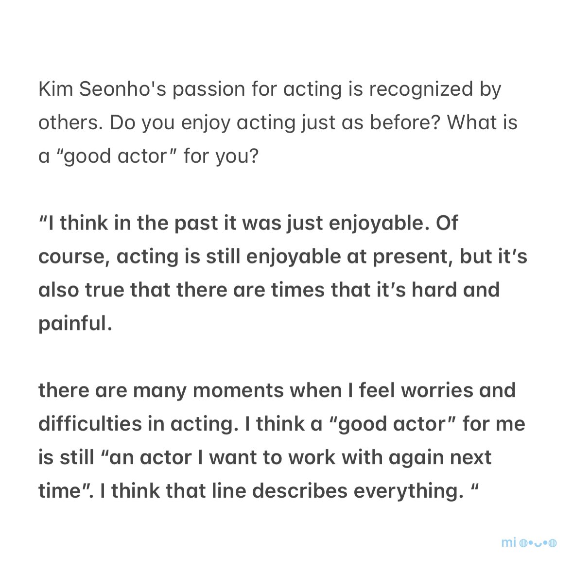 seonho_myhihyu's tweet image. “I think in the past it was just enjoyable. Of course, acting is still enjoyable at present, but it’s also true that there are times that it’s hard &amp;amp; painful. I think a good actor for me is still “an actor I want to work with again next time”

#KimSeonHo 

n.news.naver.com/article/108/00…