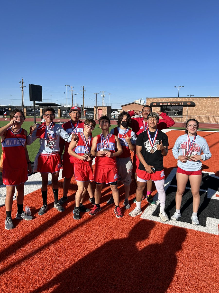 CoachMQuinonez's tweet photo. 22 medals in total for the Wildcats!! 🏅 Great job to our young men &amp; women at our District 2-4A track meet! #ClawsUp https://t.co/hXQAWCB66z