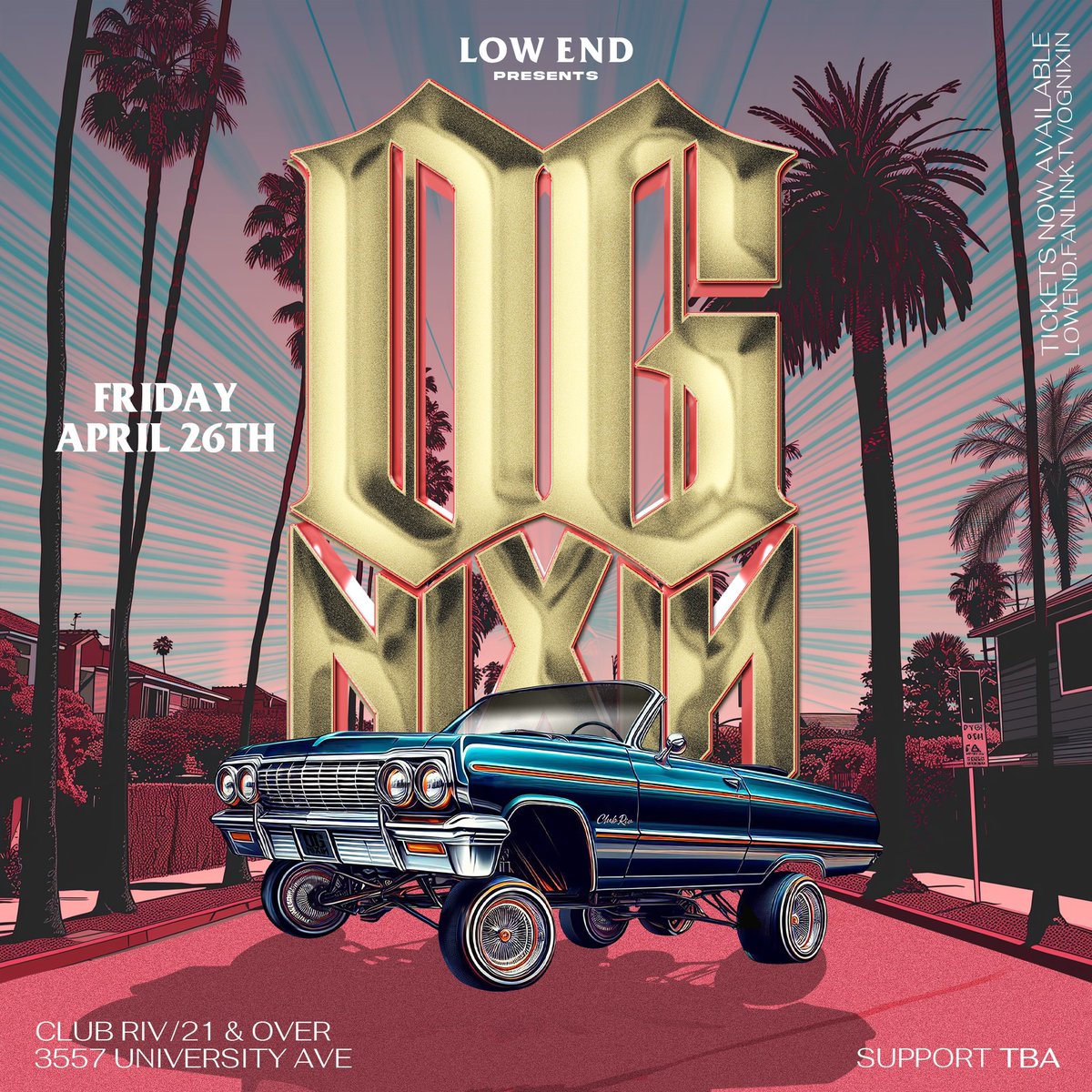 lowendent808's tweet photo. We getting loud w/ @ognixinmusic Friday April 26th in Downtown Riverside!

Grab your early bird presales below and get them woods ready for a crazy night with the squad!

Presales: https://t.co/VfzzsST41B https://t.co/Bo2wjrO7OH