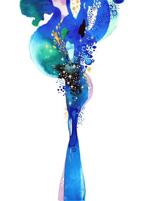 流れ落ちる命#カラーインク #イラスト 