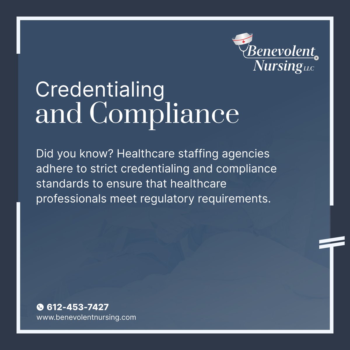 BenevolentMN's tweet image. Healthcare staffing agencies verify qualifications, licenses, certifications, and credentials of candidates to ensure patient safety and quality of care while minimizing risks for healthcare organizations. 

#DidYouKnow #HealthcareStaffingAgencies #ComplianceStandards
