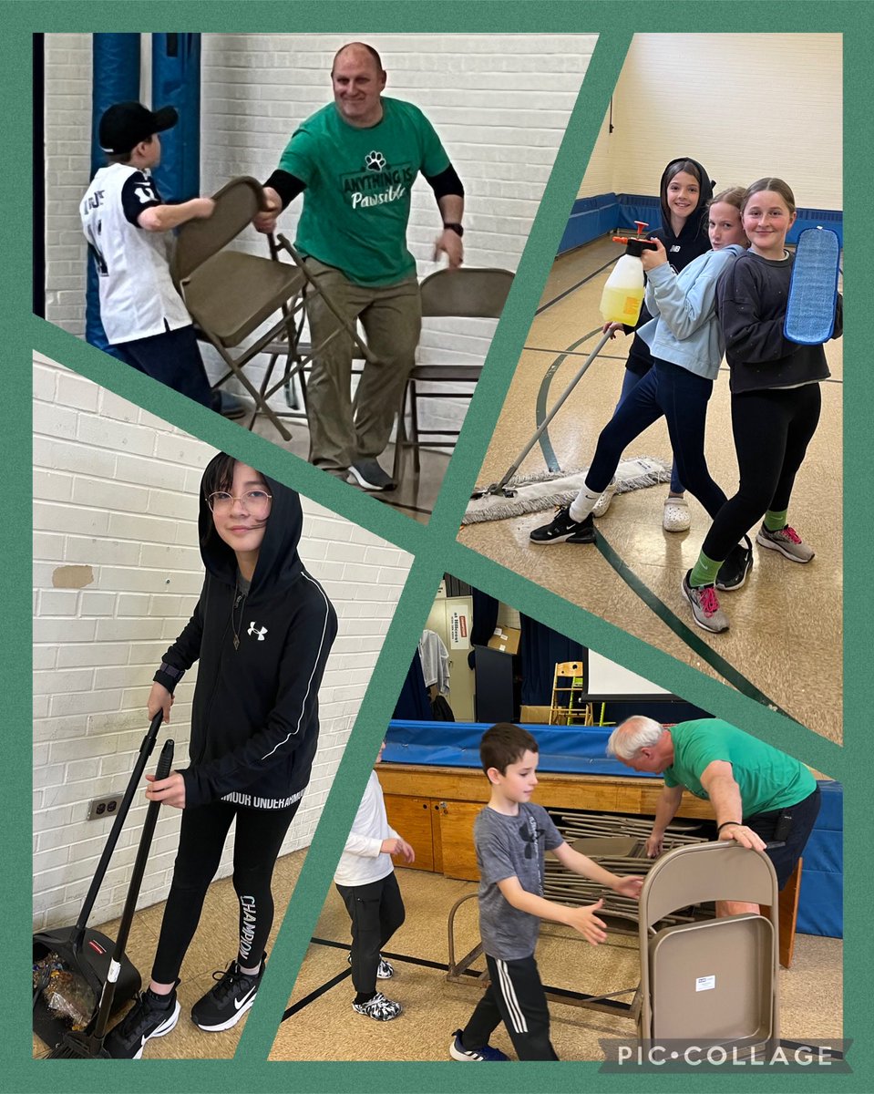 Seeing students working together to help set up/clean up and take care of our school brings great pride. Learning together, growing together…anything is pawsible!! #pawsome58 #dg58pride