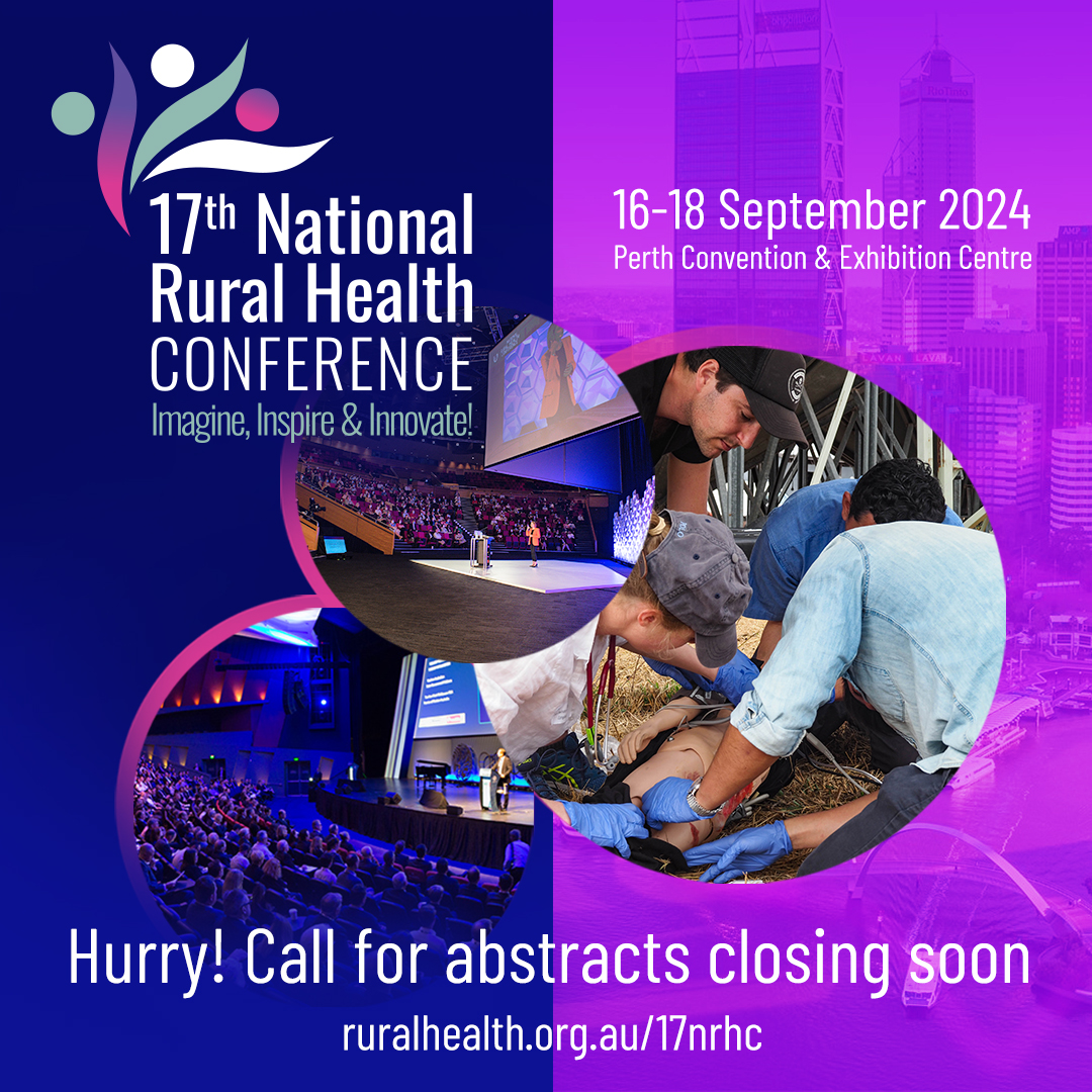 2 days to go! Time is ticking to submit your abstract for the 17th National Rural Health Conference. Share your inspiring work in Perth this September. Details here: ruralhealth.org.au/17nrhc/abstrac… #RuralHealth #AbstractDeadline