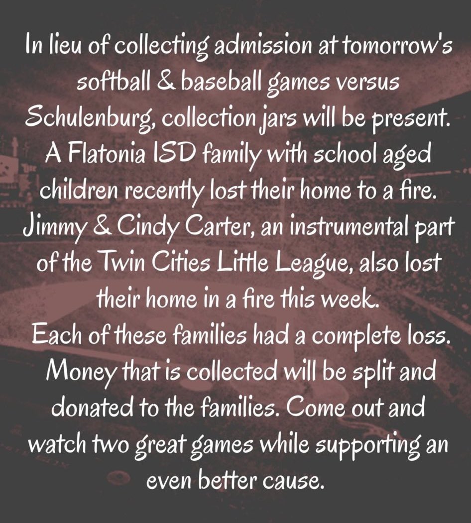 At Friday’s Schulenburg at Flatonia SB & BSB games! @Rickyprep @mikeforman21 @advosports @ZachbrownTV @2ATxHSBaseball @TxHS_Baseball @OTSSportsATX @ScoopSports @SburgSticker @CC_SportsNews @CCCitizen @JeffJonesSports @BobBallouSports @noah_gross27 @dennisonfox7 @clarencehilljr