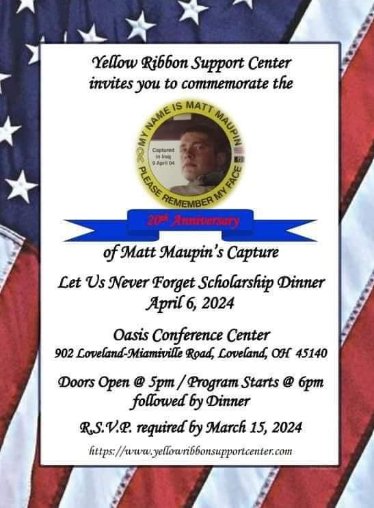 About to start heading up to this. Have never met the family so I figured for the 20 year anniversary I should finally meet them. Never forgotten rip hero. US ARMY POW SSG MATT MAUPIN never forget.