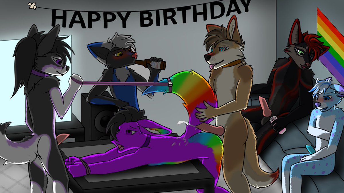 A little birthday present for Disty. Featuring Eclipso, Kazi, Fenwix, and Azure.
My commissions are open! 
furaffinity.net/user/uriahthea…

#nsfw #nsfwfurry #furry #yiff #furryart #YCH #ychcommission #commissions #furryartist #furrycommission