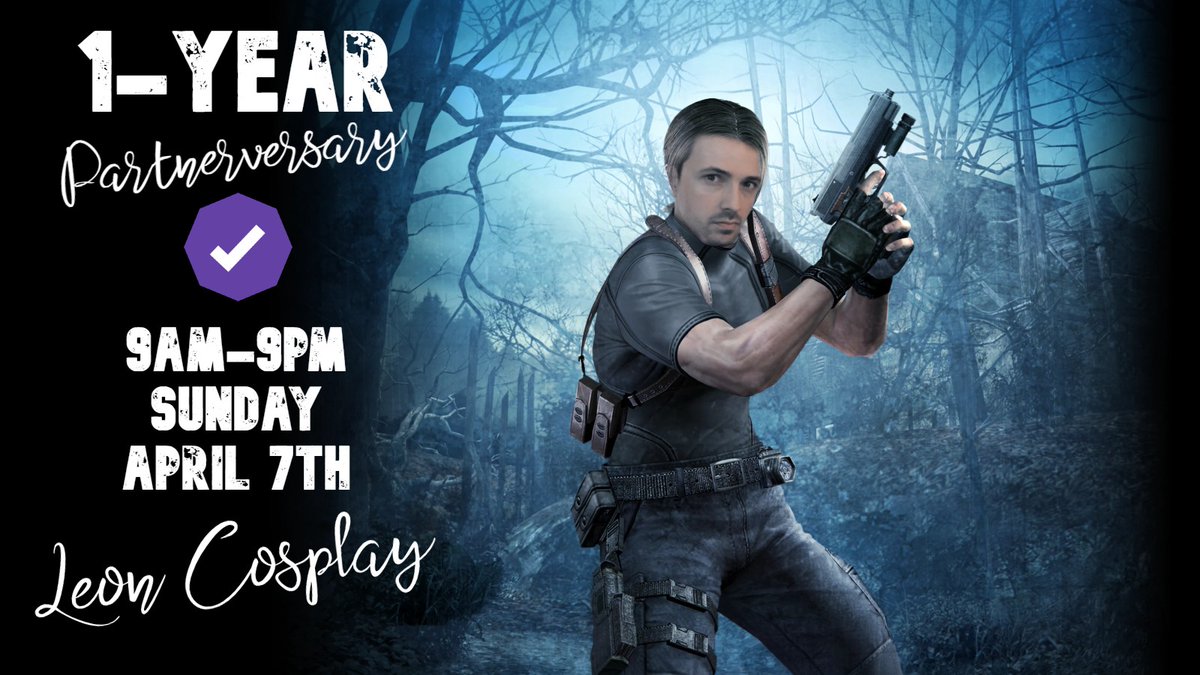 IsacohTV's tweet photo. SLAYERS!

This weekend I will be in sexy Leon cosplay to celebrate our ONE-YEAR PARTNERVERSARY!!! We're going to play through all of Resident Evil 4! I will be SCREAMING.

See you this Sunday for a HELLA GOOD TIME. https://t.co/ZCQNIQBbju