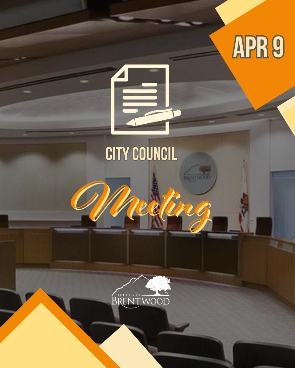 The City Council meeting agenda for April 9, 2024, has been posted; the complete agenda and attachments can be accessed via the following link: brentwoodca.gov/meetings