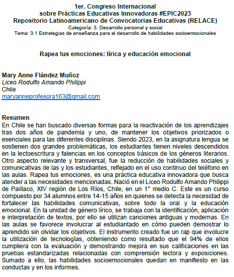 relaceorg's tweet image. Comunidad RELACE
 Los invitamos a descubrir el artículo &quot;Rapea tus emociones: lírica y educación emocional&quot; escrito por Mary Anne Flández, publicado en la revista Caudal Científico como resultado de #EPIC2023

📌Consúltalo aquí: sites.google.com/.../revistacau…
 #EducaciónEmocional #Rap