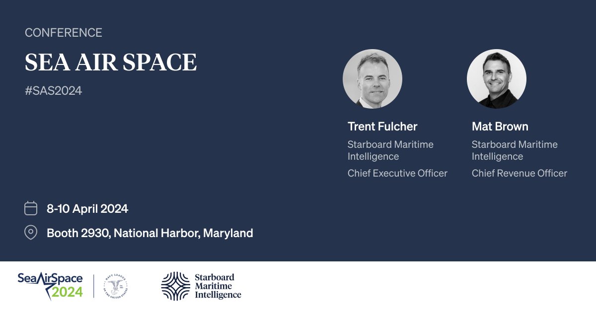 Starboard Maritime Intelligence (@starboard_nz) on Twitter photo Looking forward to our first <a href="/SeaAirSpace/">Sea-Air-Space</a>, pop by our stand to see Starboard Maritime Intelligence in action 🌊
#SAS2024 Looking forward to our first <a href="/SeaAirSpace/">Sea-Air-Space</a>, pop by our stand to see Starboard Maritime Intelligence in action 🌊
#SAS2024
