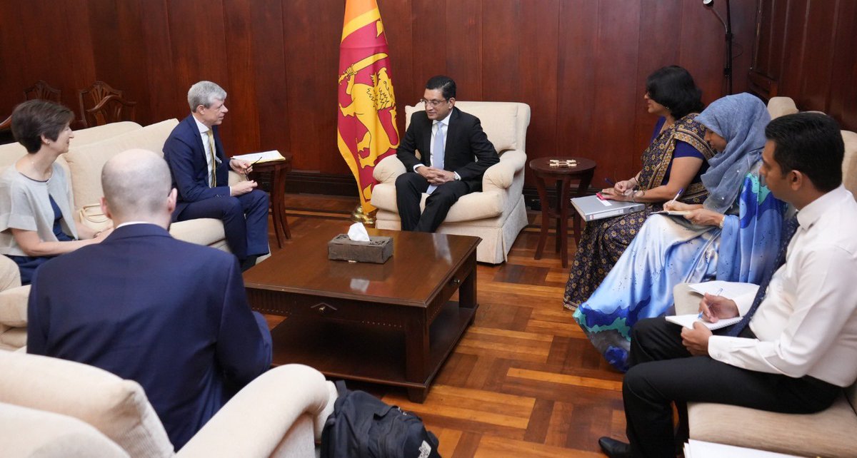 It was a pleasure to welcome Ambassador Heinrich Schellenberg Asst State Secretary, Head of Asia Pacific @SwissMFA ahead of the 4th Bilateral Political Consultations in Colombo. We exchanged views on our priorities in #SL- #Swiss relations.@SwissMFAasia