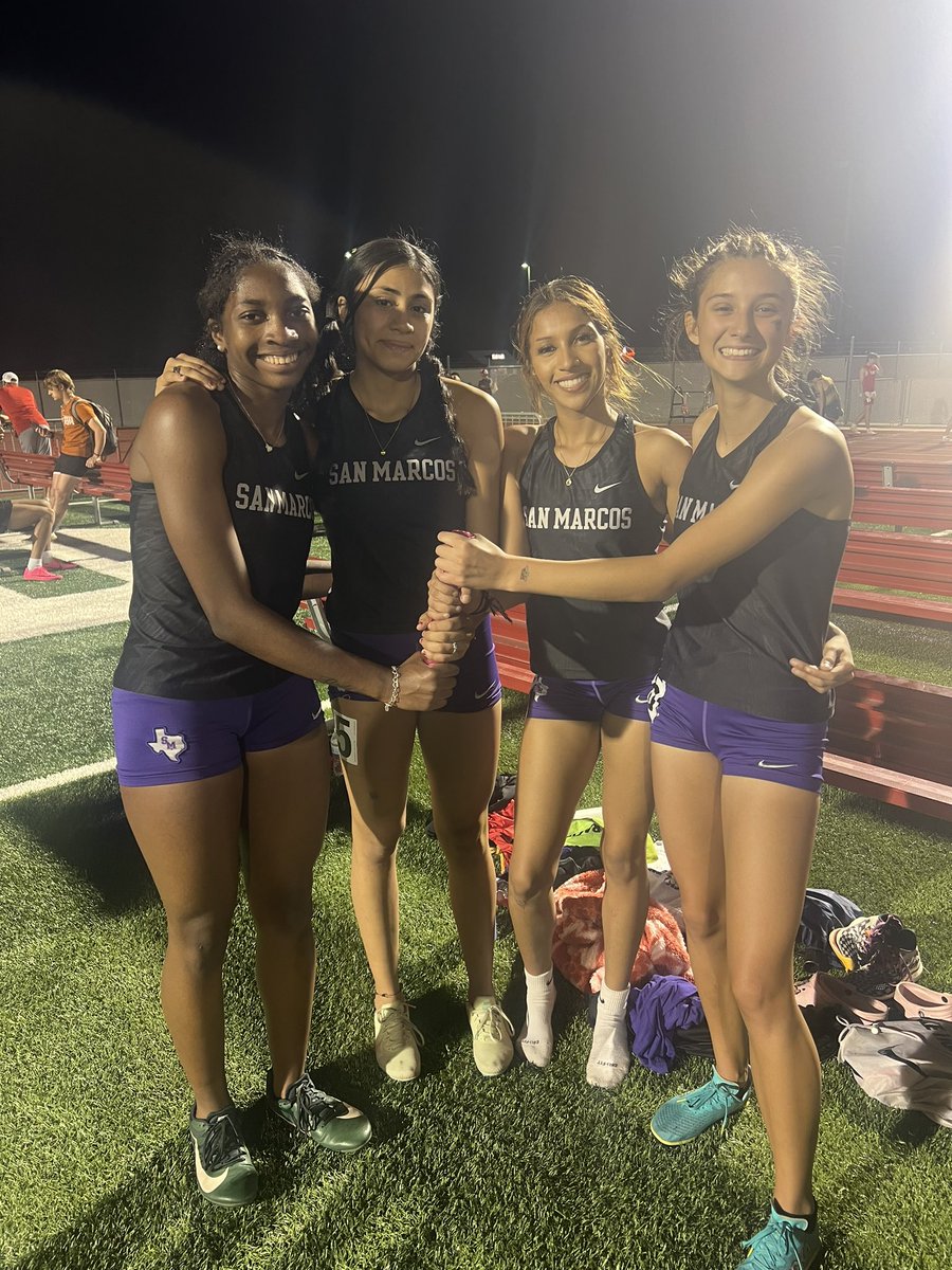 Huge shoutout to our 4x4 relay team! Area Qualifiers & a NEW PR!! 4:04 Proud of y’all! @RattlerUp @tashazzey @ables_adamson @RunninRattlers @SanMarcosCISD