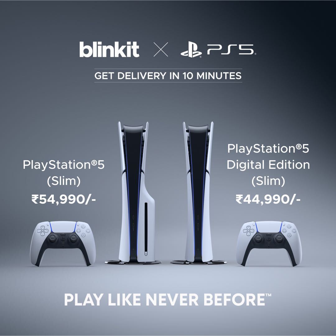 We’re live!

Blinkit customers in Delhi NCR, Mumbai and Bengaluru can now get the all new PlayStation® 5 Slim editions and controllers delivered in 10 minutes!