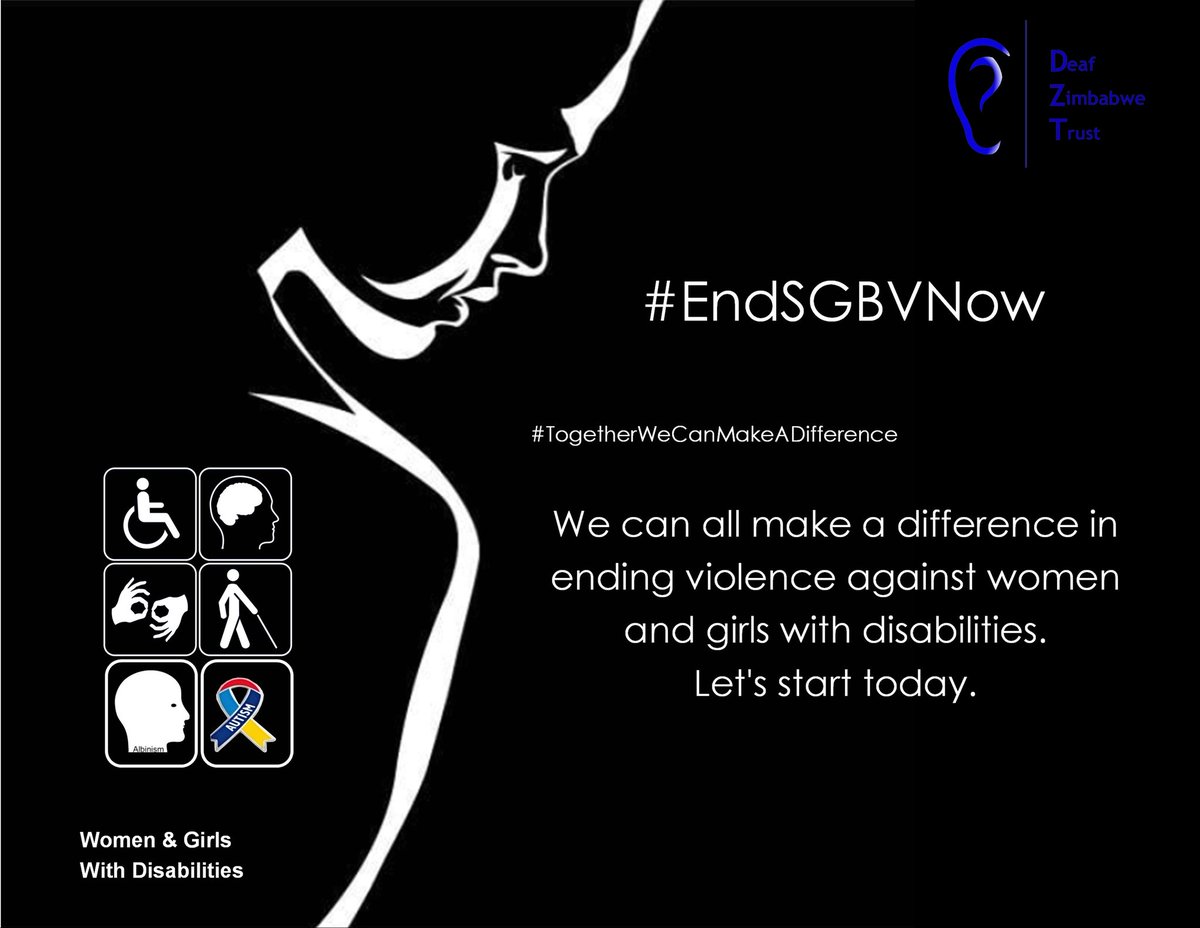 #EndSexualViolenceAgainstWomenAndGirlsWithDisabilities #AccessToJustice 
We can all make a difference in ending SGBV
@MUSASAZIM @ZRP_Zim @GenderZimbabwe @zhrc365 @FAA_Zim @HopeResurrect