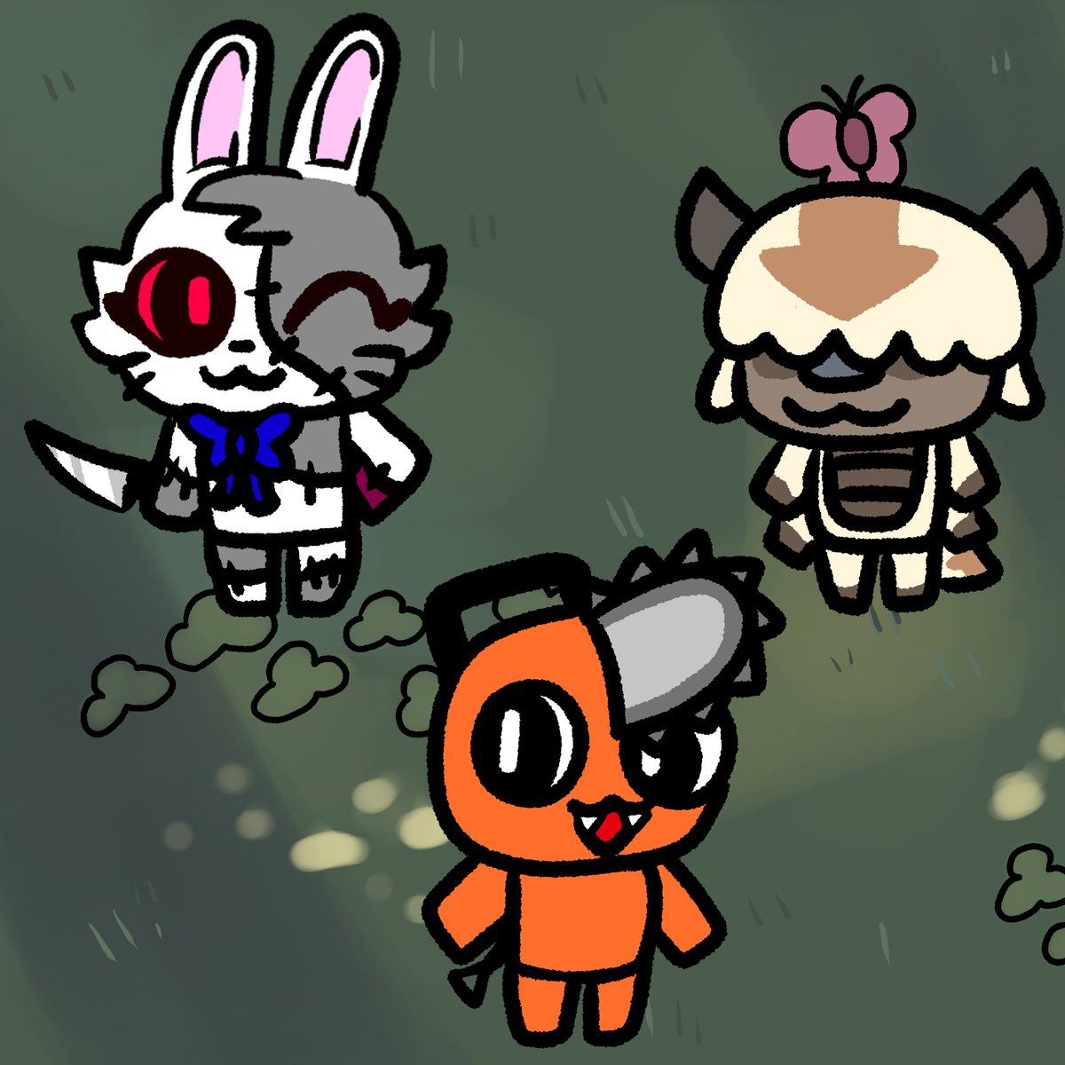 giant_fluffy's tweet image. My lil submission for #toozday! Had to draw these three in this style!! @youtooz @youtooztodd @cultofthelamb