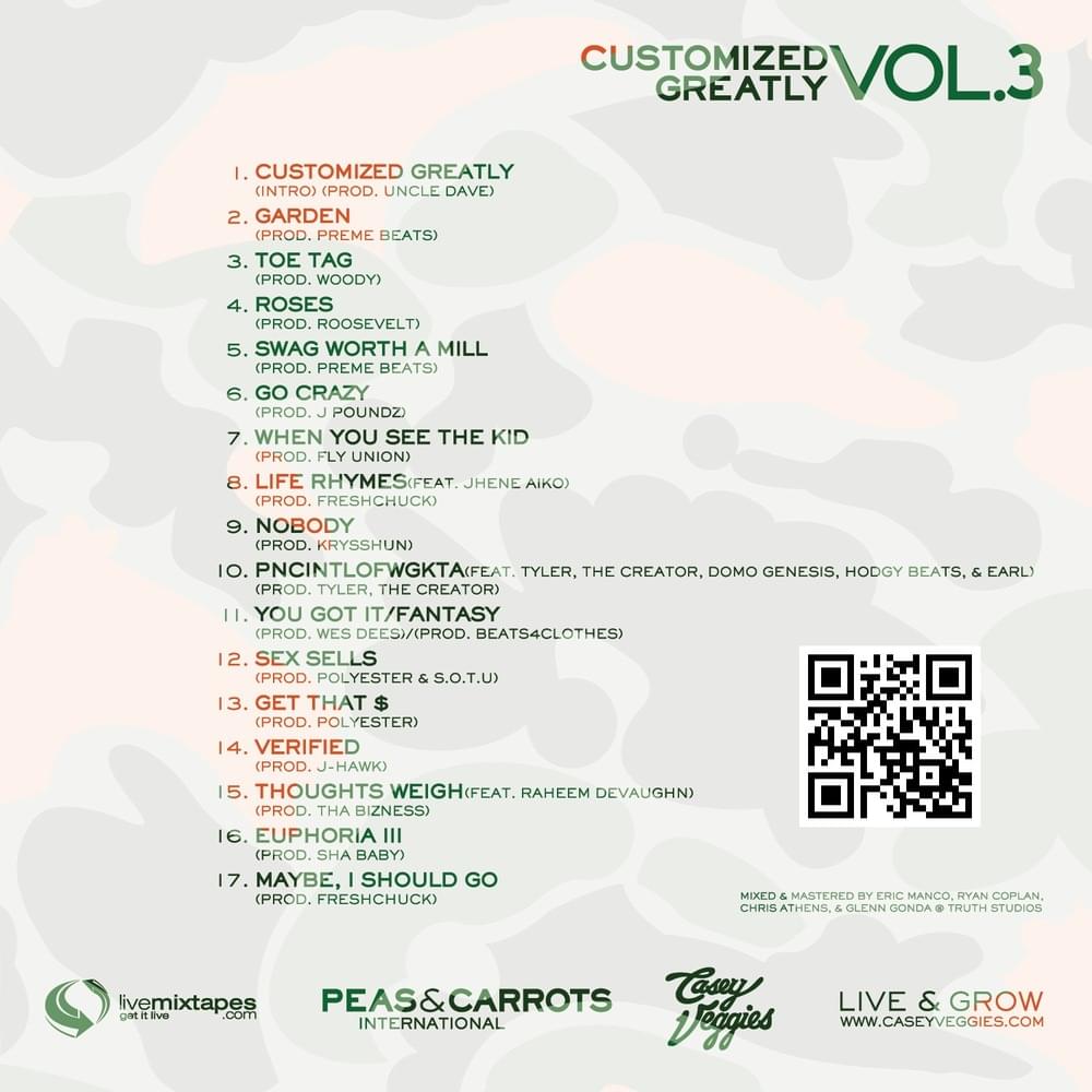 12 years ago today, Casey Veggies released 'Customized Greatly: Volume 3'.