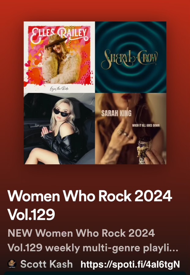 NEW #WomenWhoRock playlist with new releases by #KELSmusic @weareblueviolet @thebrookedaye @iamcharlietyler @natjanesings @audreyenglish @rhystolhurst & @annaweatherup @chanleighton +MORE #Spotify spoti.fi/4al6tgN #NewMusic2024 #MultiGenre @rt_tsb